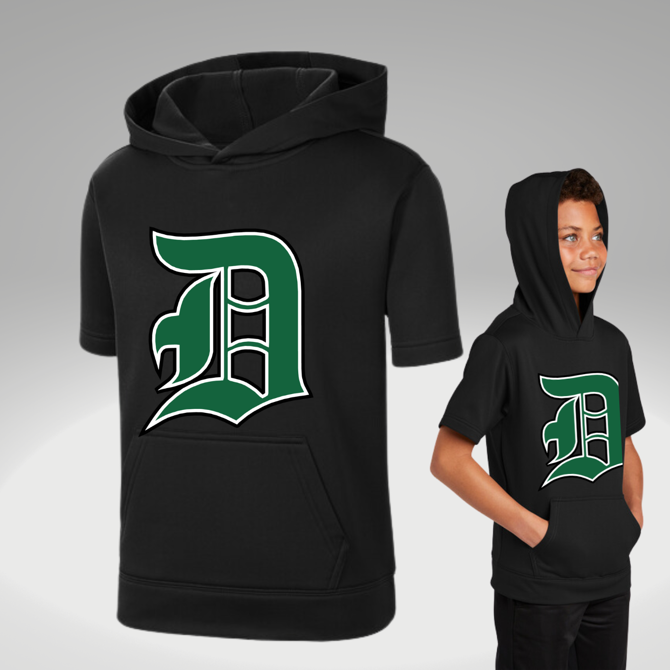 Youth GREEN SOX Sport Wick Short Sleeve Hoodie