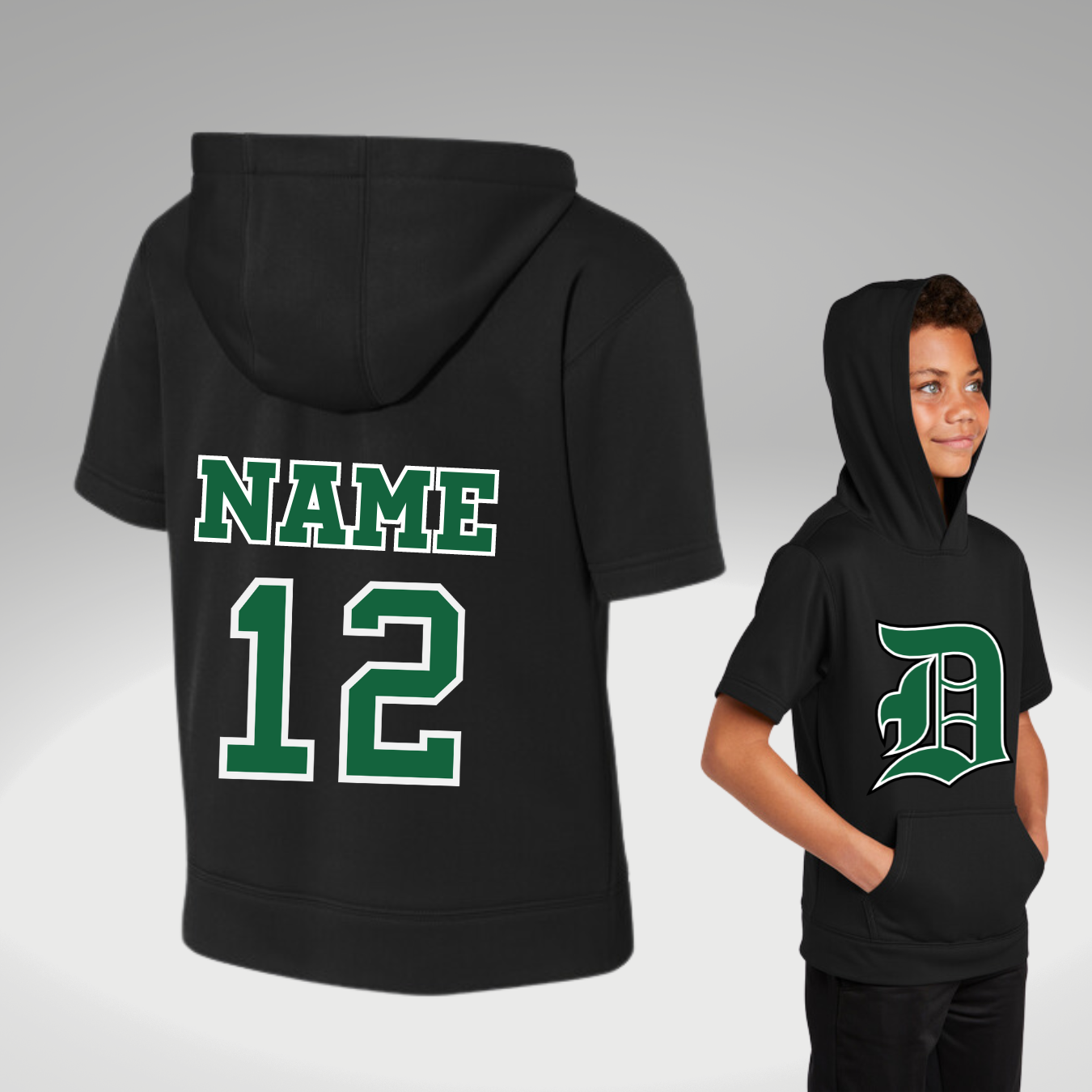 Youth GREEN SOX Sport Wick Short Sleeve Hoodie