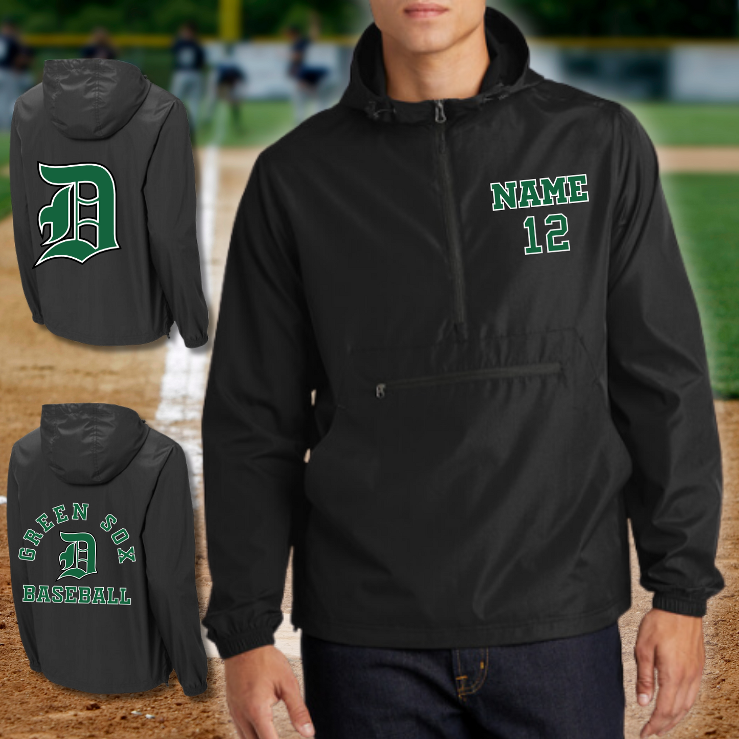 Packable GREEN SOX Windbreaker Anorak