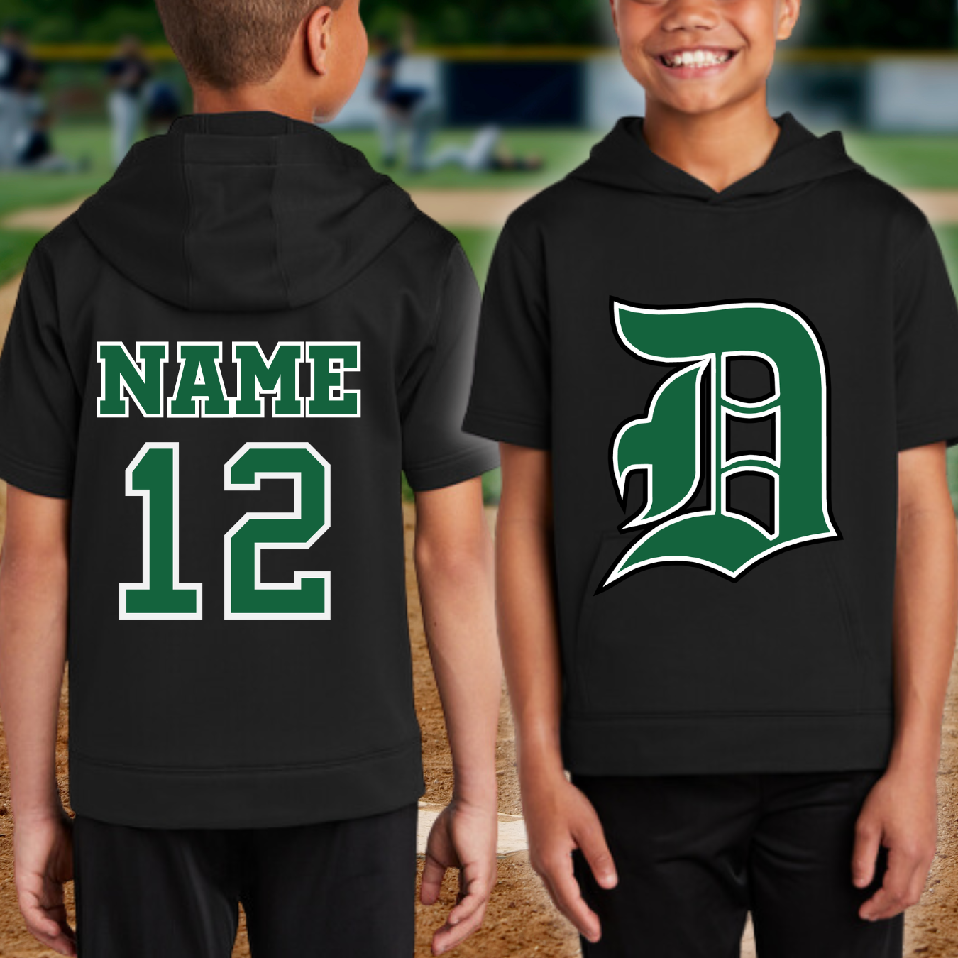 Youth GREEN SOX Sport Wick Short Sleeve Hoodie