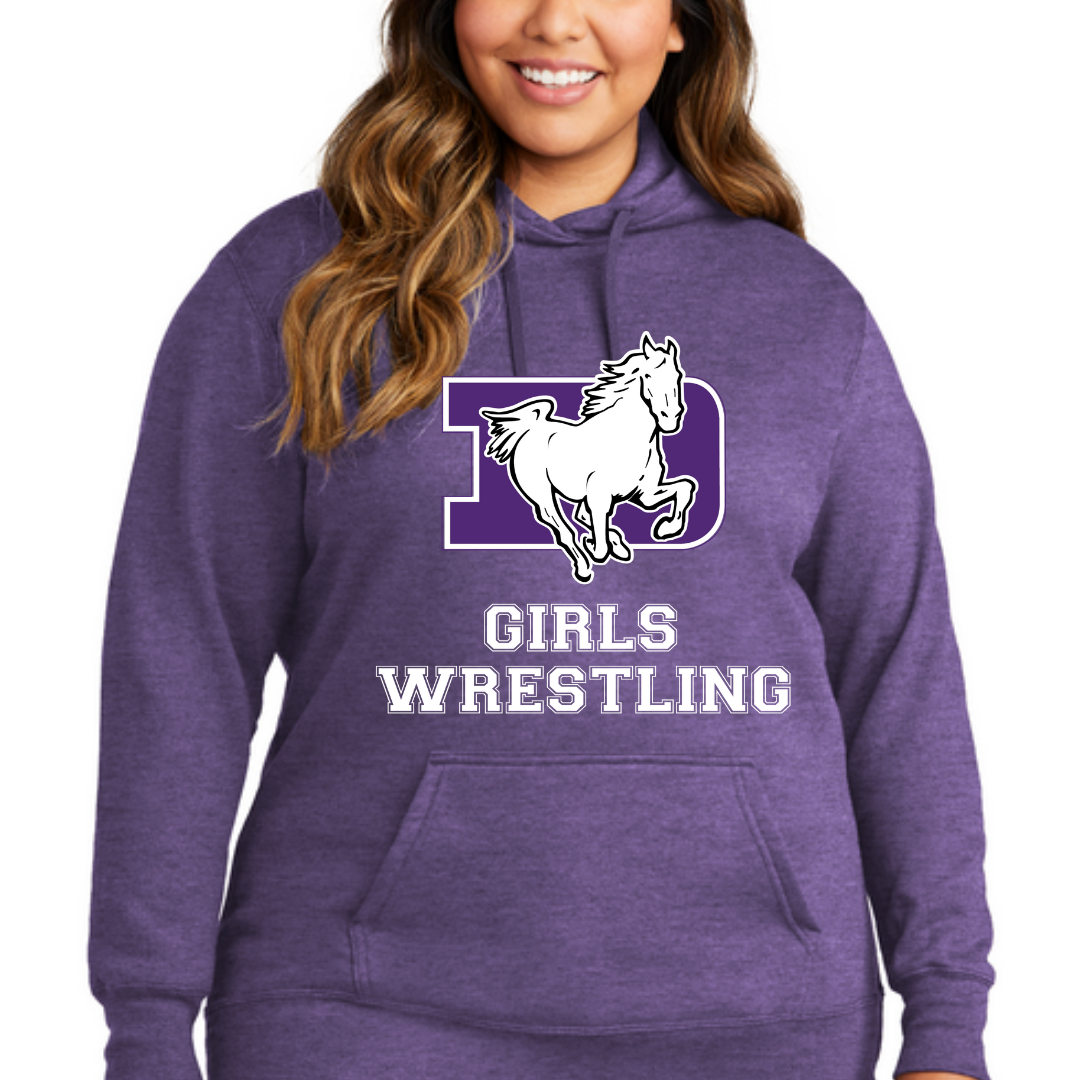 DeSales Hooded Fleece HEATHER - GIRLS WRESTLING DESIGN