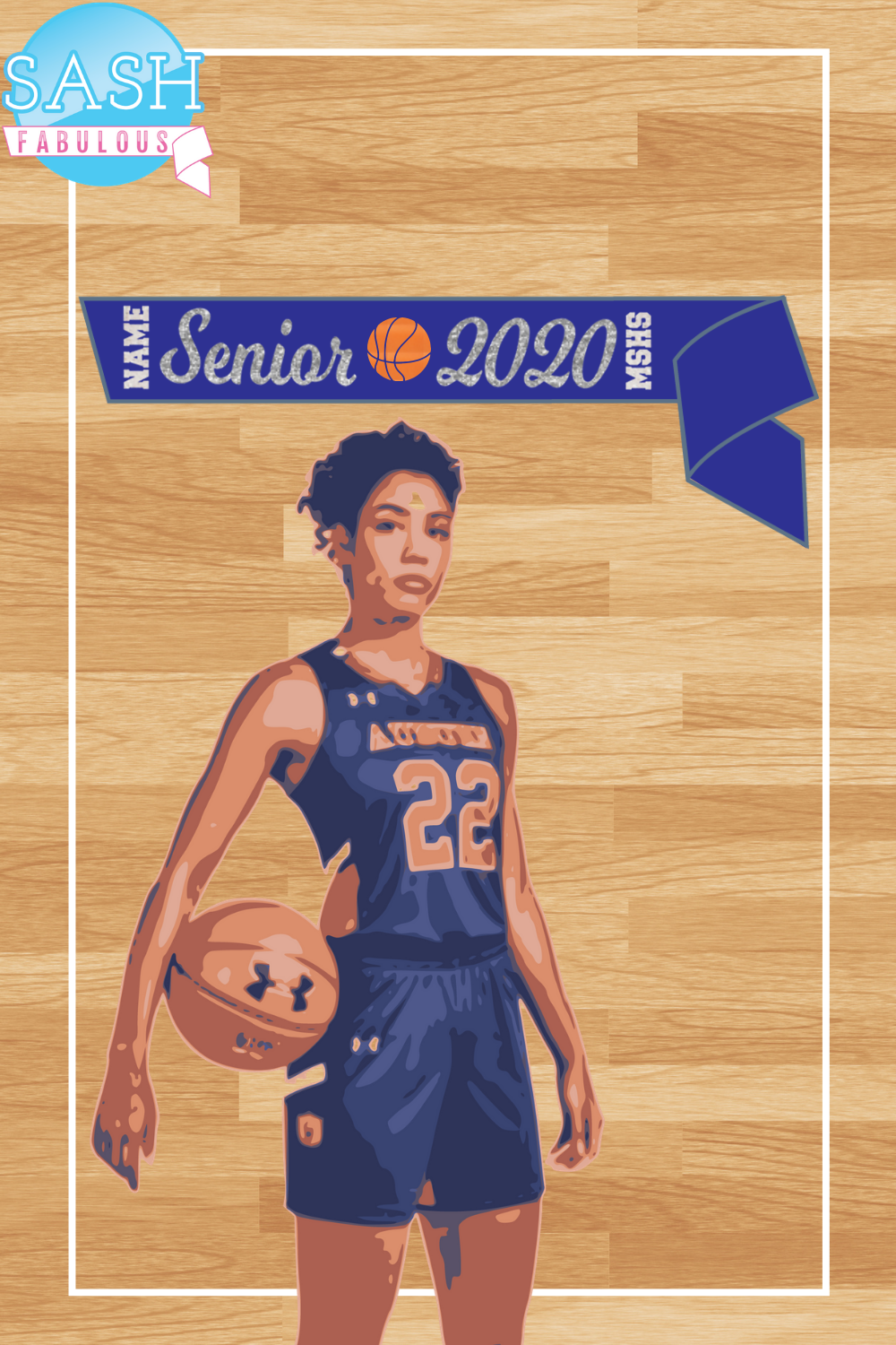 Basketball Senior Sash Style 2