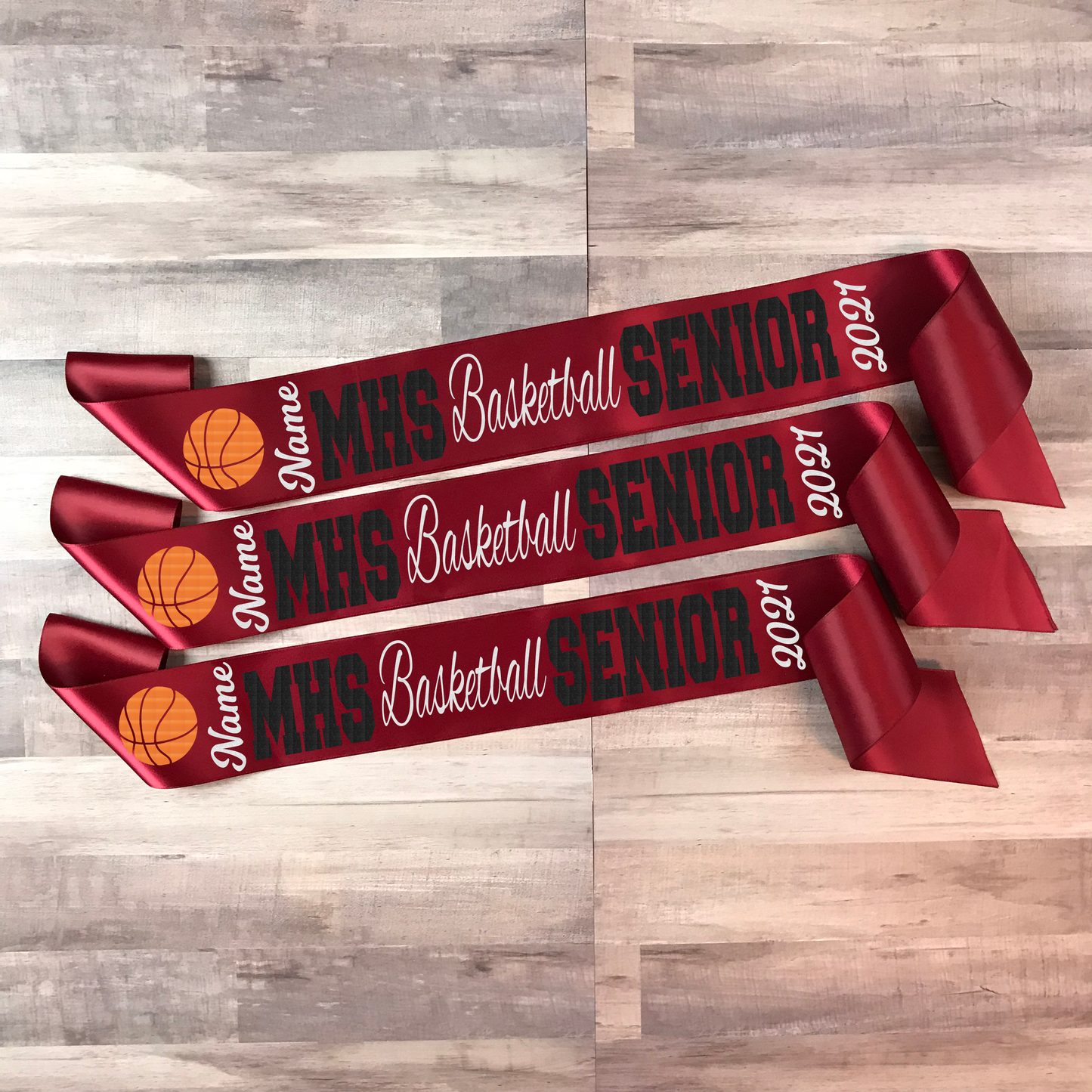 Basketball Senior Sash Style 1