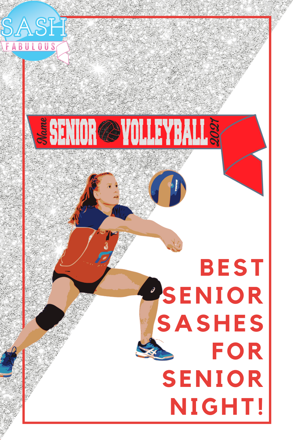 Volleyball Senior Sash Style 2