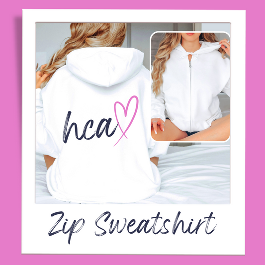 HCA Heart Full Zip Sweatshirt White