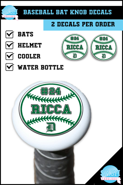 Sports Decal BAT KNOB 2