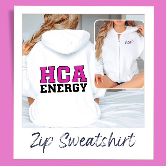 HCA ENERGY Full Zip Sweatshirt White