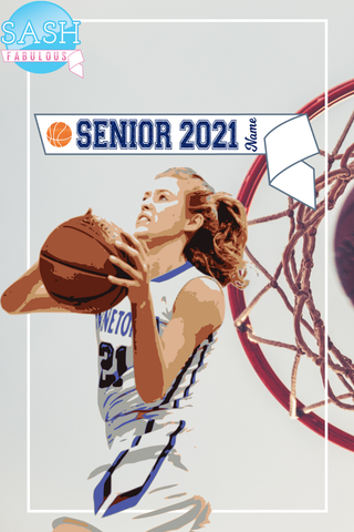 Basketball Senior Sash Style 4