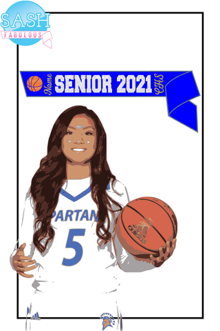 Basketball Senior Sash Style 5