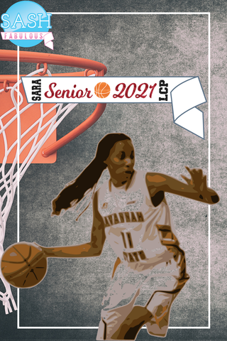 Basketball Senior Sash Style 6