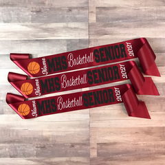 Basketball Senior Sash Style 1