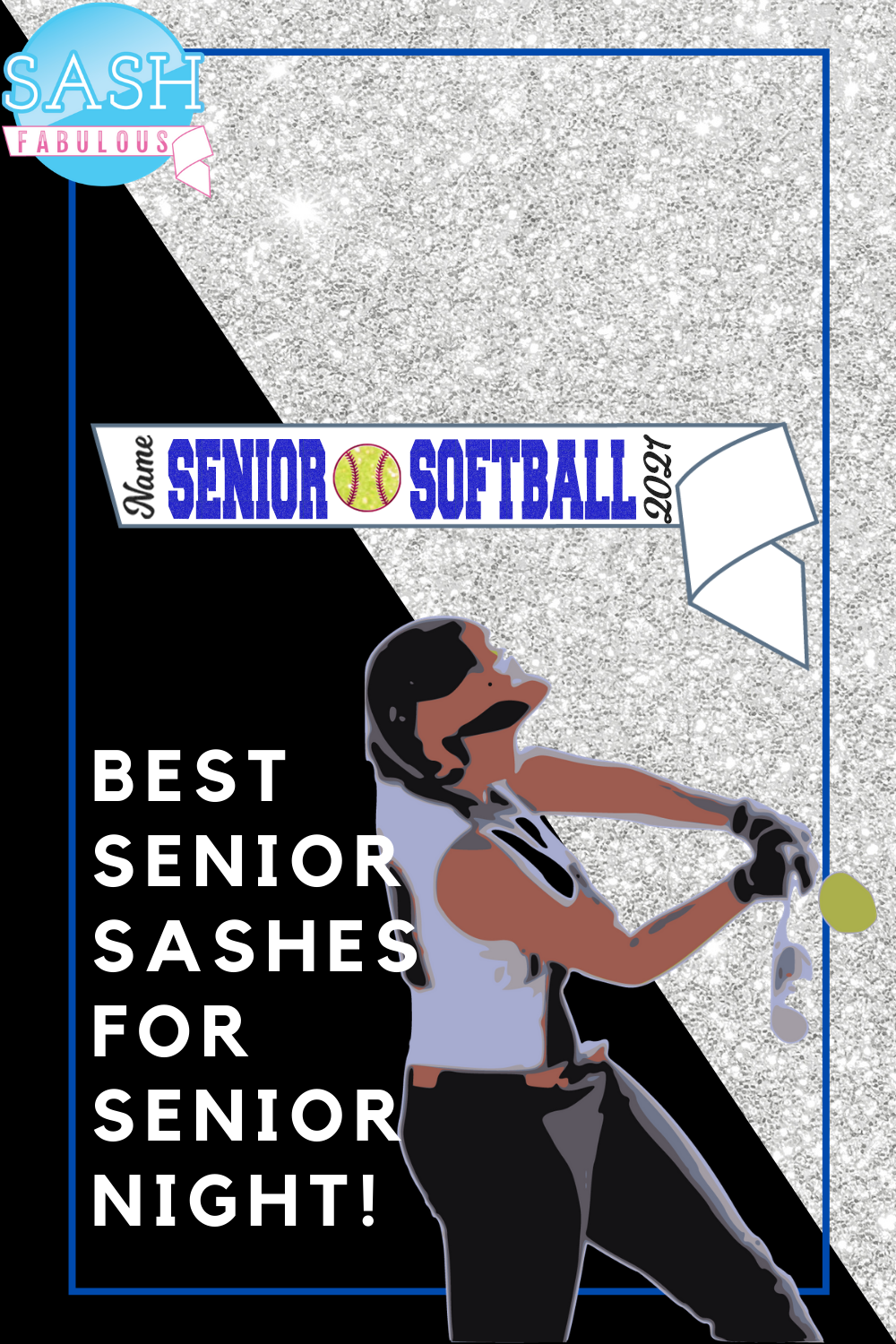 Softball Senior Sash Style 3