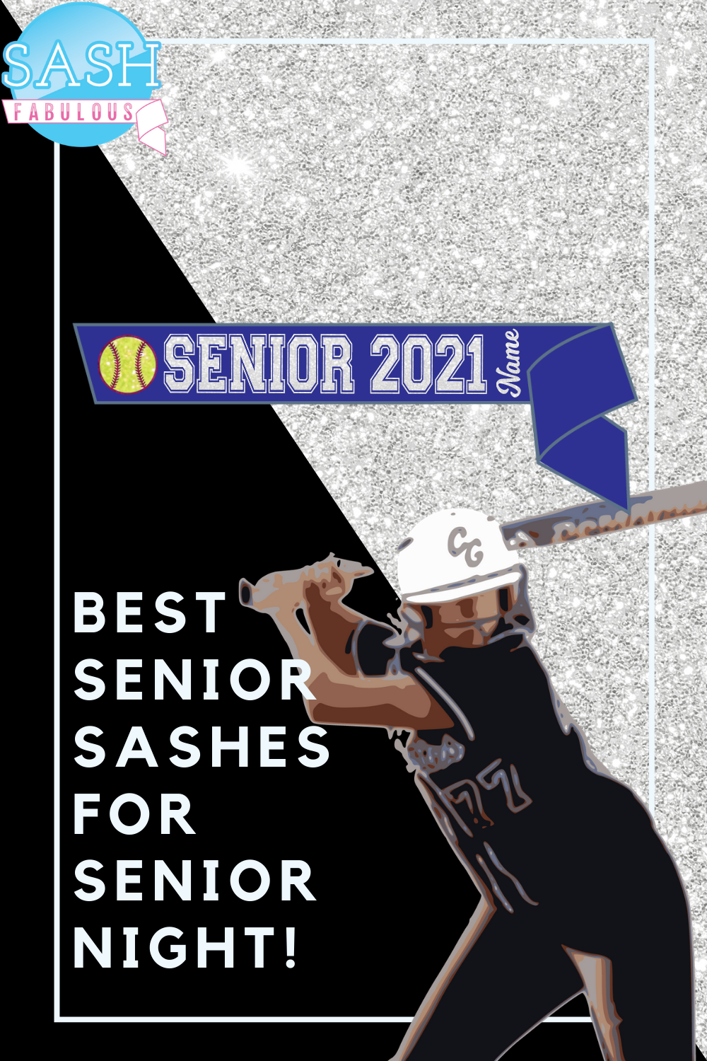 Softball Senior Sash Style 4