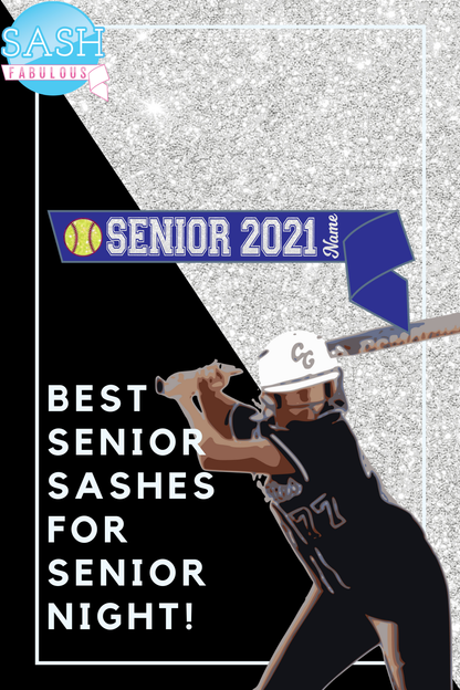 Softball Senior Sash Style 4
