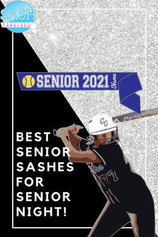 Softball Senior Sash Style 4