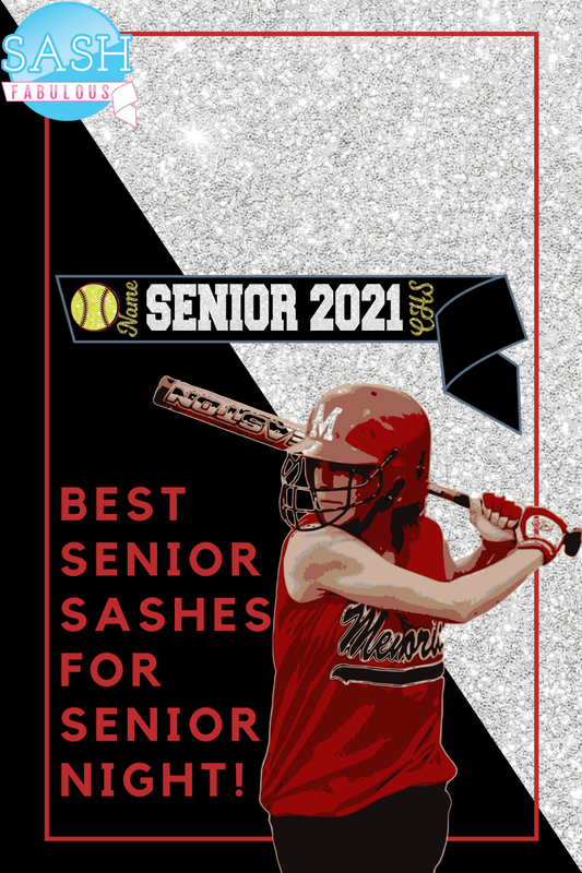 Softball Senior Sash Style 5