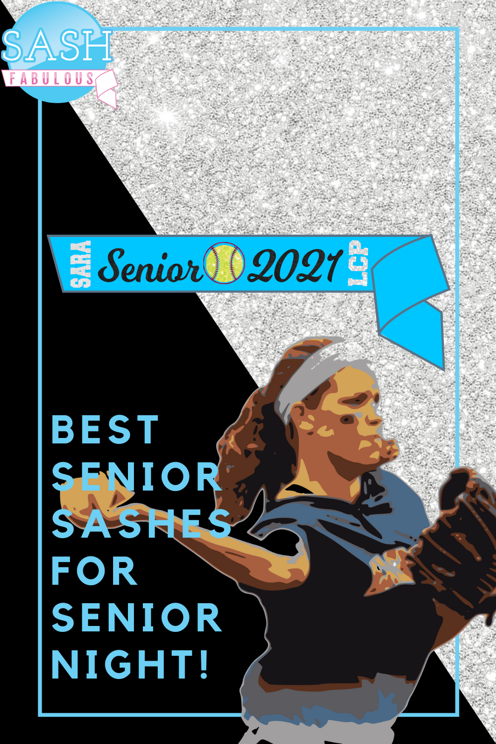 Softball Senior Sash Style 6