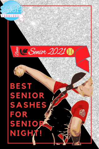 Softball Senior Sash Style 8
