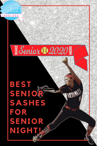 Softball Senior Sash Style 2